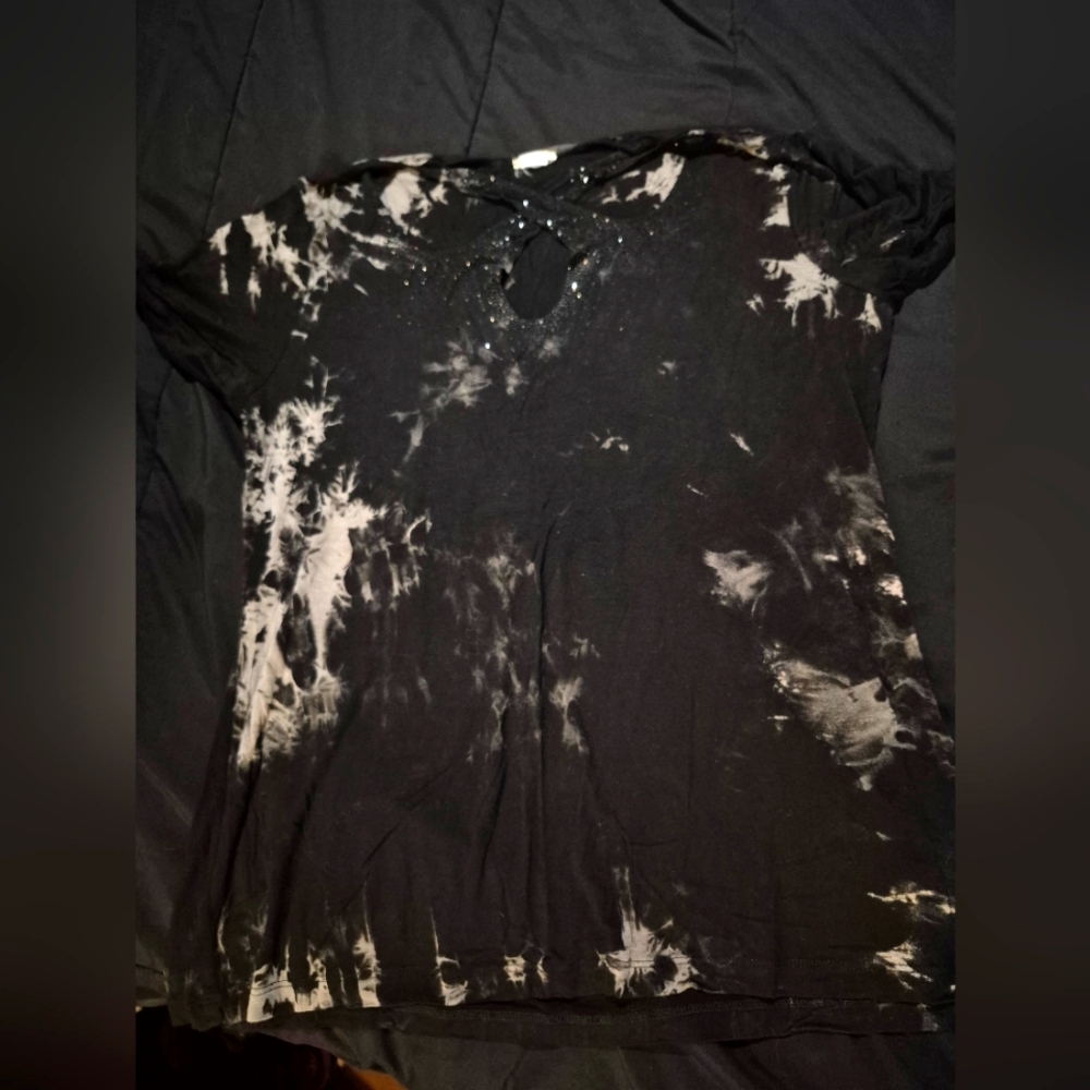 Black and White Tie-Dye Men's Shirt